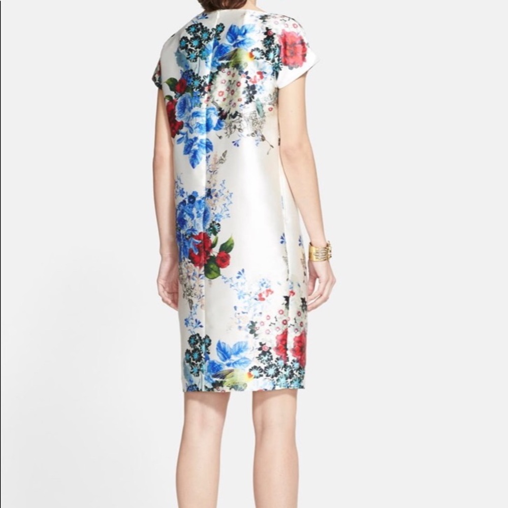 Enchanted Floral Print Mikado Shift Dress - Picture 2 of 3